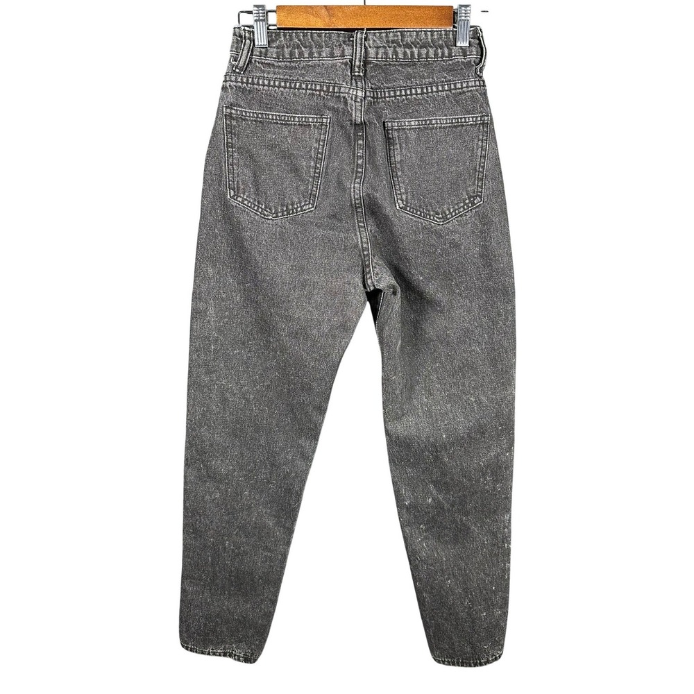 SHEIN Womens High Waisted Mom Jeans Faded Black Acid Wash Tapered Size S 4 25W‎ - Picture 2 of 8